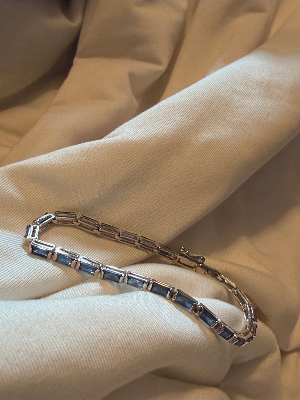Lola Rose Silver Blue purple Stone Tennis clasp Bracelet